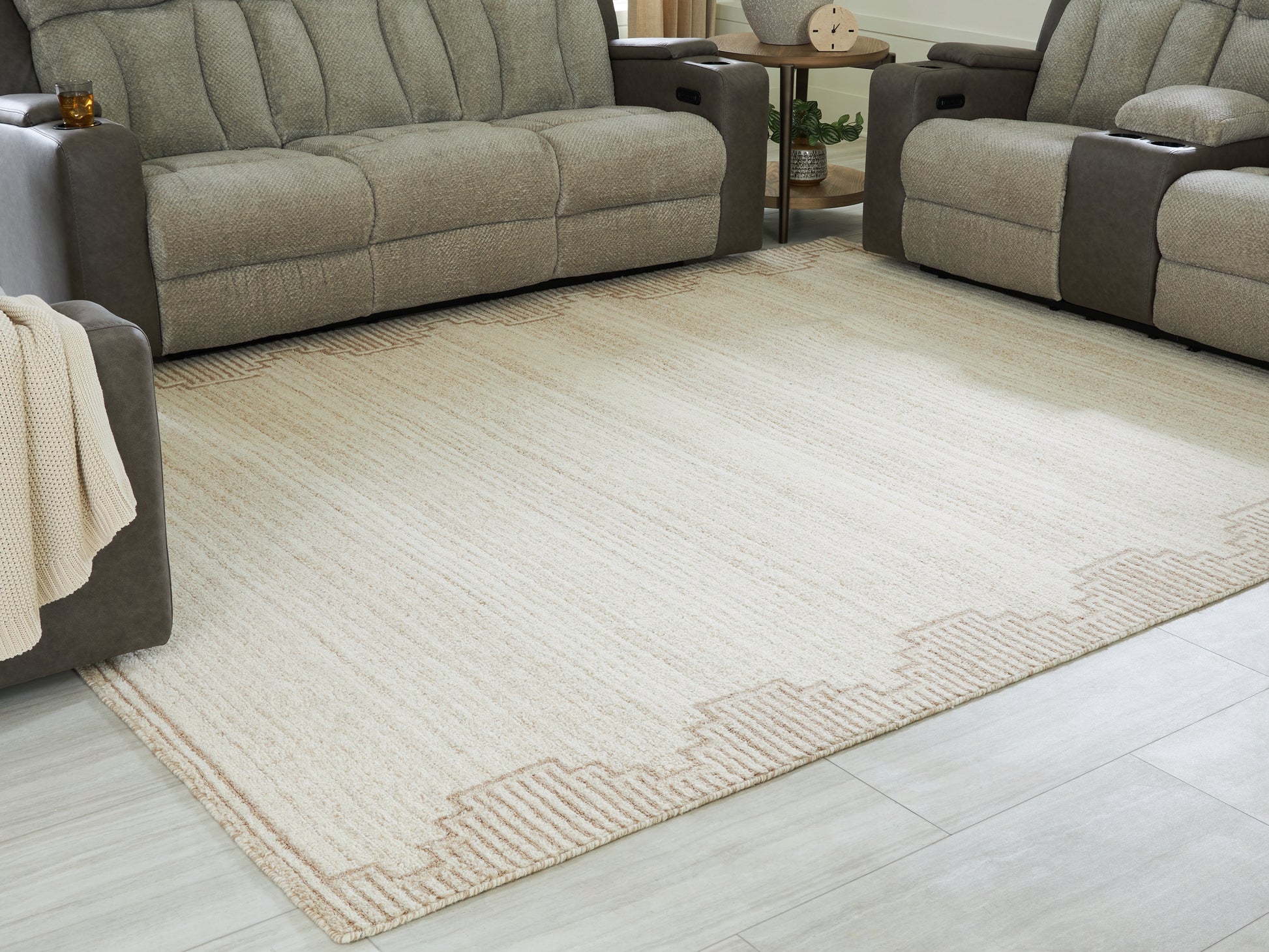Pines Furniture Outlet - Ashley Furniture - Emorymore Rug - Medium Rug / Brown/Beige - R407302