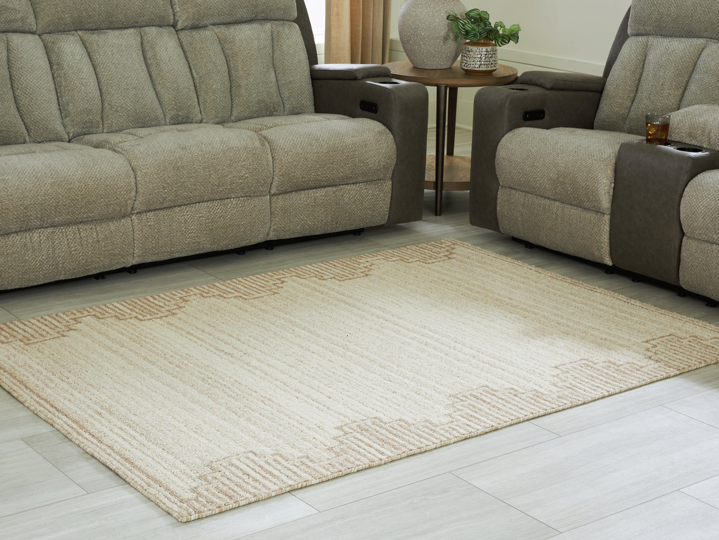 Pines Furniture Outlet - Ashley Furniture - Emorymore Rug - Medium Rug / Brown/Beige - R407302