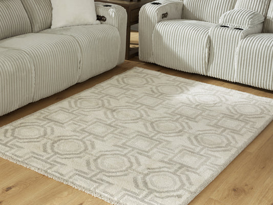 Pines Furniture Outlet - Ashley Furniture - Maconville Rug - Medium Rug / Ivory/Gray - R407322