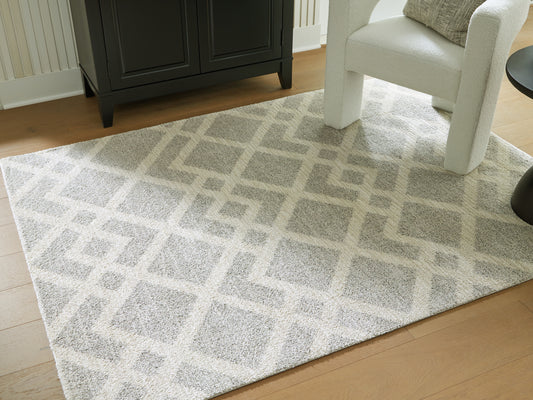 Pines Furniture Outlet - Ashley Furniture - Unawick Rug - Large Rug / Gray/Ivory - R407331