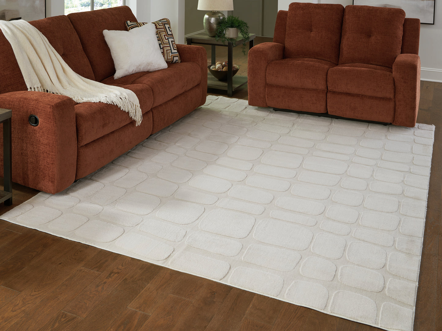 Pines Furniture Outlet - Ashley Furniture - Malvinsboro Rug - Washable 8' x 10' Area Rug / Sandstone - R407441