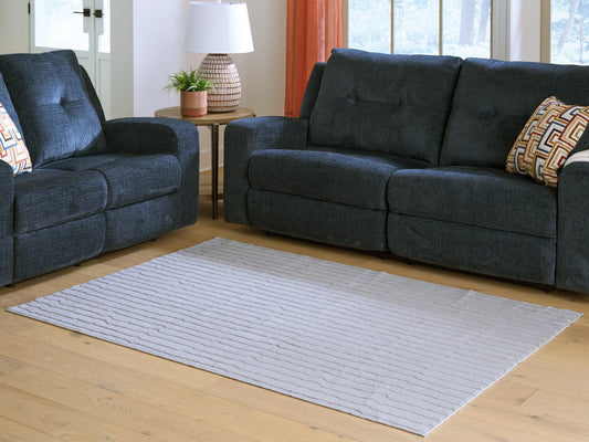 Pines Furniture Outlet - Ashley Furniture - Worthley Rug - Washable 5' x 7' Area Rug / Gray - R407452