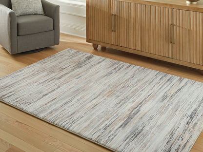 Pines Furniture Outlet - Ashley Furniture - Nace Rug - 5' x 7' Area Rug / Gray/Brown/White - R407472