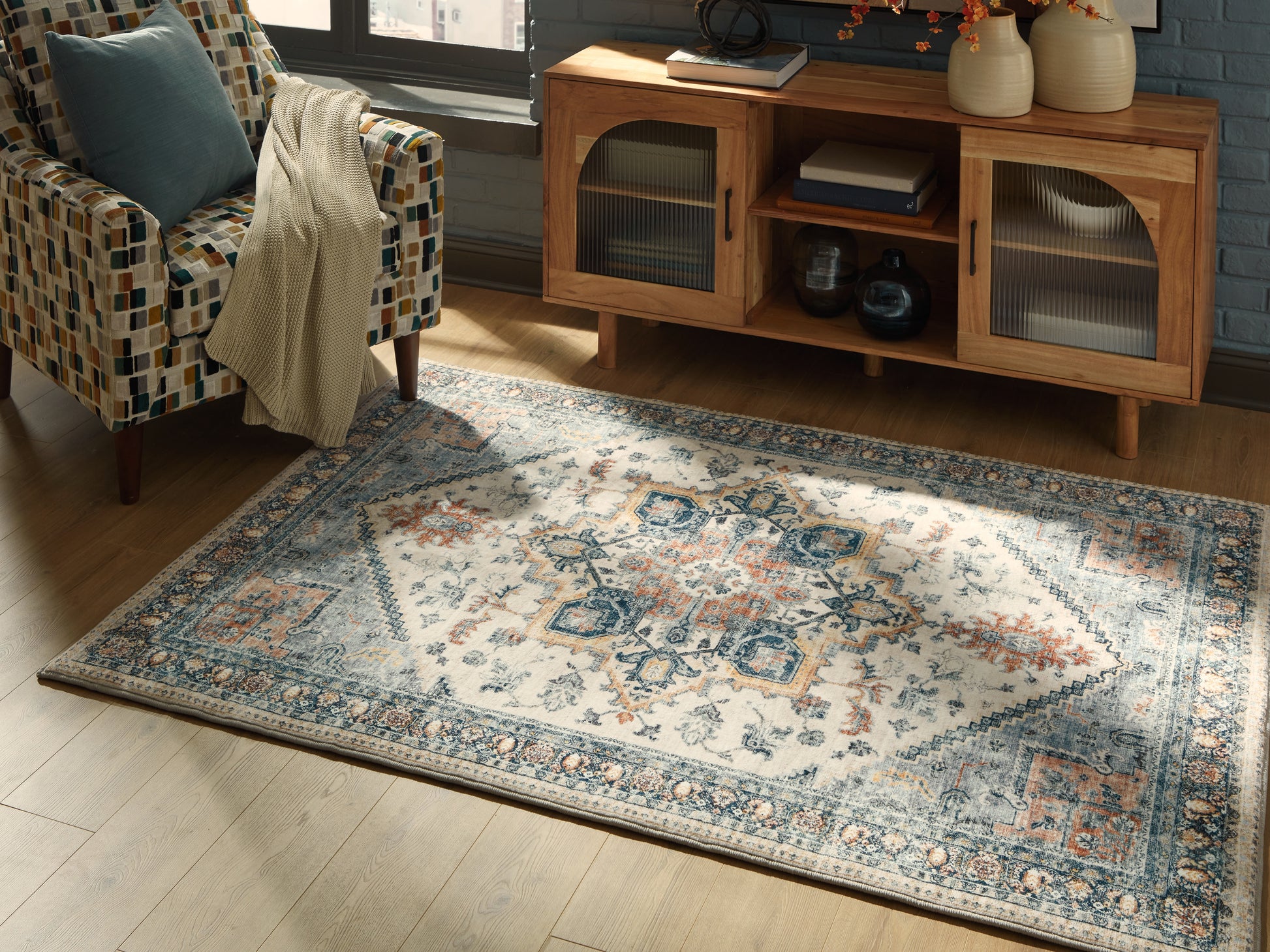 Pines Furniture Outlet - Ashley Furniture - Wallney Rug - 7'6" x 9'6" Area Rug / Multi - R407491