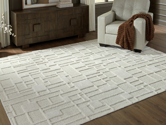 Pines Furniture Outlet - Ashley Furniture - Empriss Rug - 7'8" x 10' Area Rug / Ivory - R407621