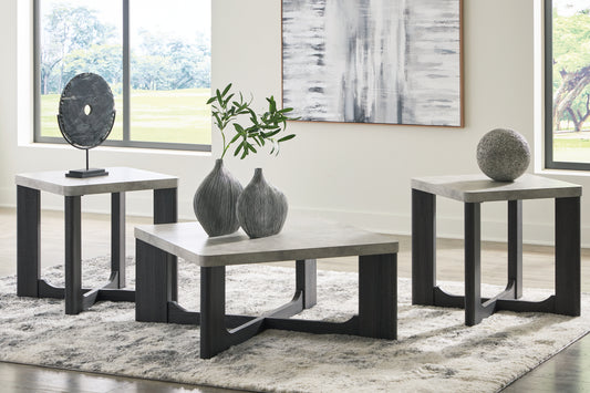 Pines Furniture Outlet - Ashley Furniture - Sharstorm Table (Set of 3) - Occasional Table Set (3/CN) / Two-tone Gray - T251-13