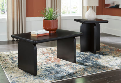 Pines Furniture Outlet - Ashley Furniture - Mitchalli Table (Set of 2) - Occasional Table Set (Set of 2) / Black - T313-12
