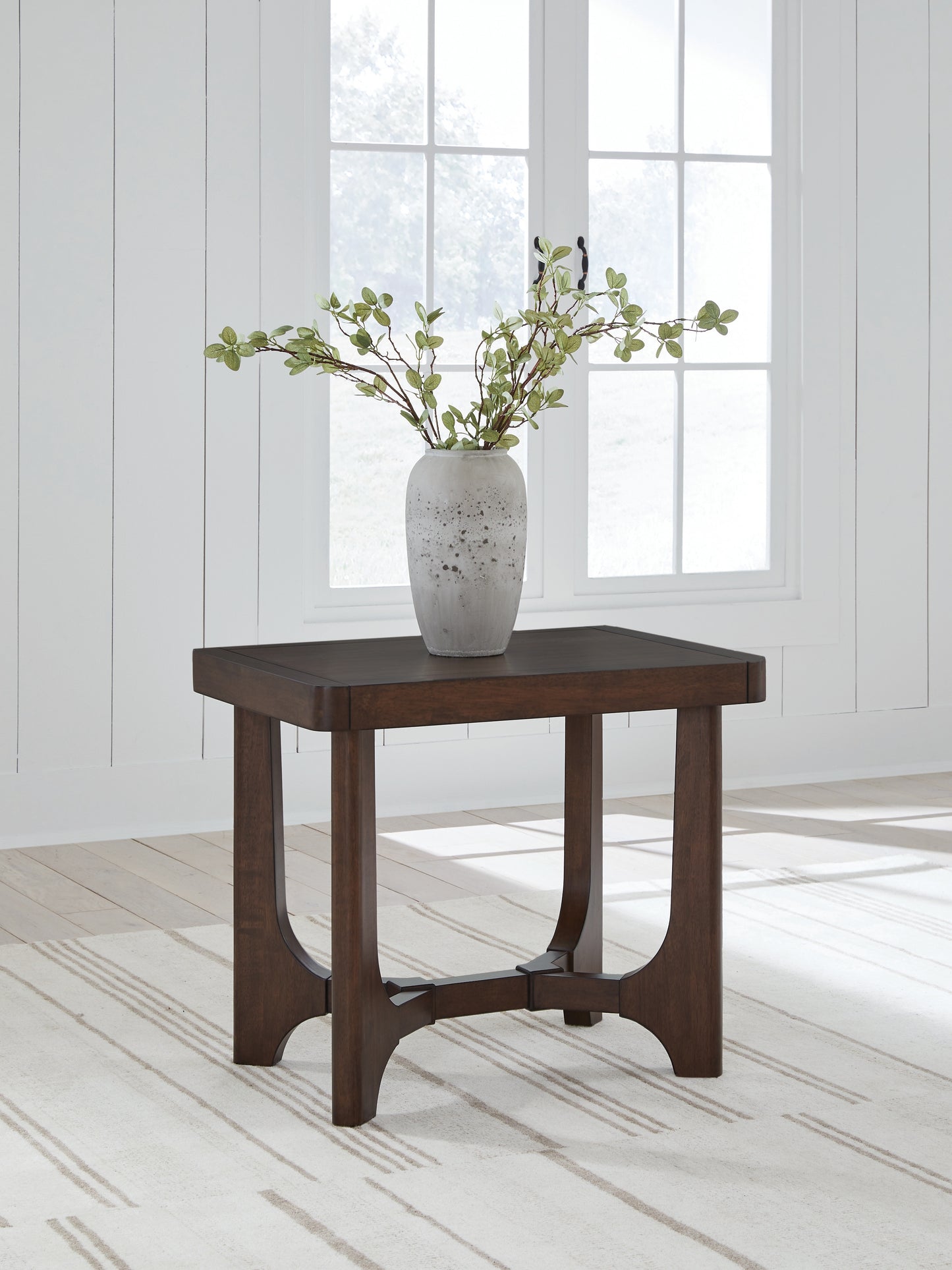 Pines Furniture Outlet - Ashley Furniture - Korestone End Table - Rectangular End Table / Dark Brown - T438-3