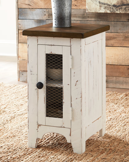 Pines Furniture Outlet - Ashley Furniture - Wystfield Chairside End Table - Chair Side End Table / White/Brown - T459-7