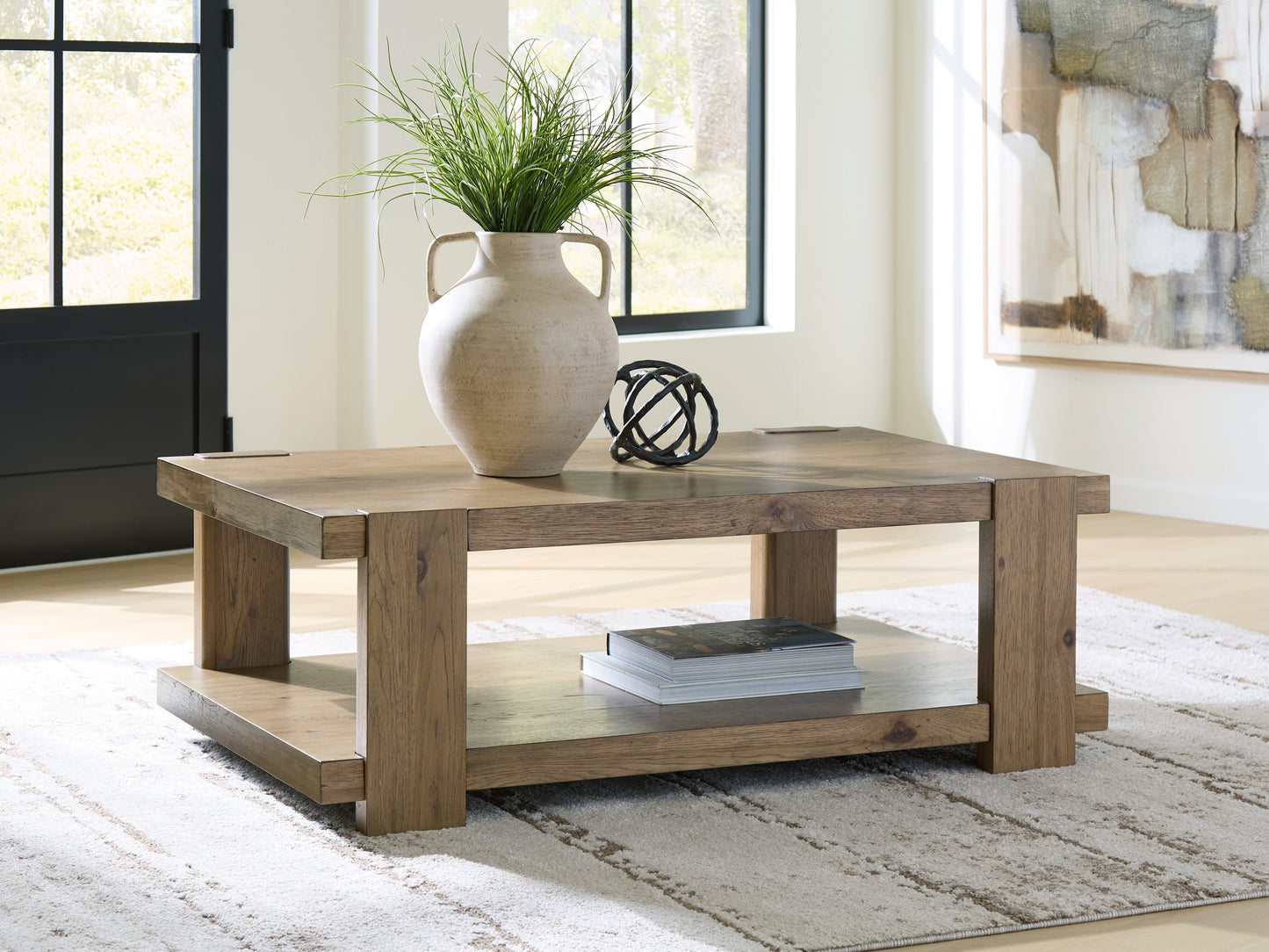 Pines Furniture Outlet - Ashley Furniture - Flangren Coffee Table - Rectangular Cocktail Table - T553-1