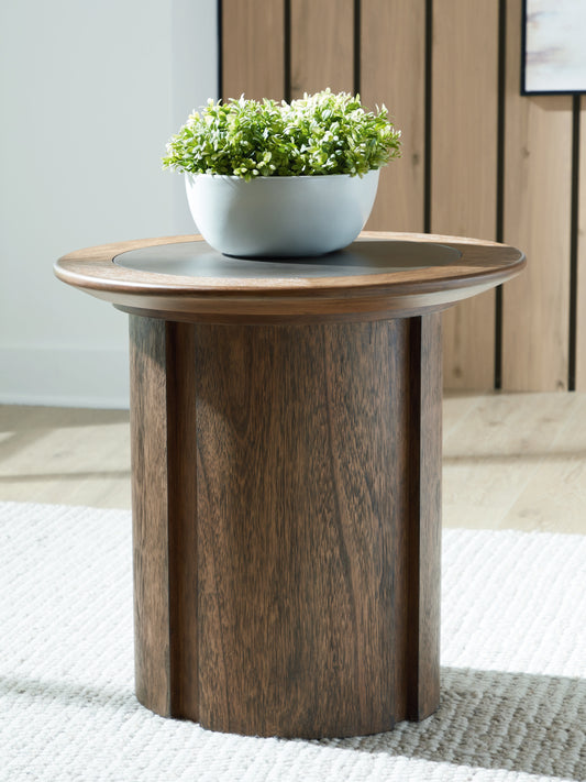Pines Furniture Outlet - Ashley Furniture - Dontayne End Table - Round End Table - T563-6