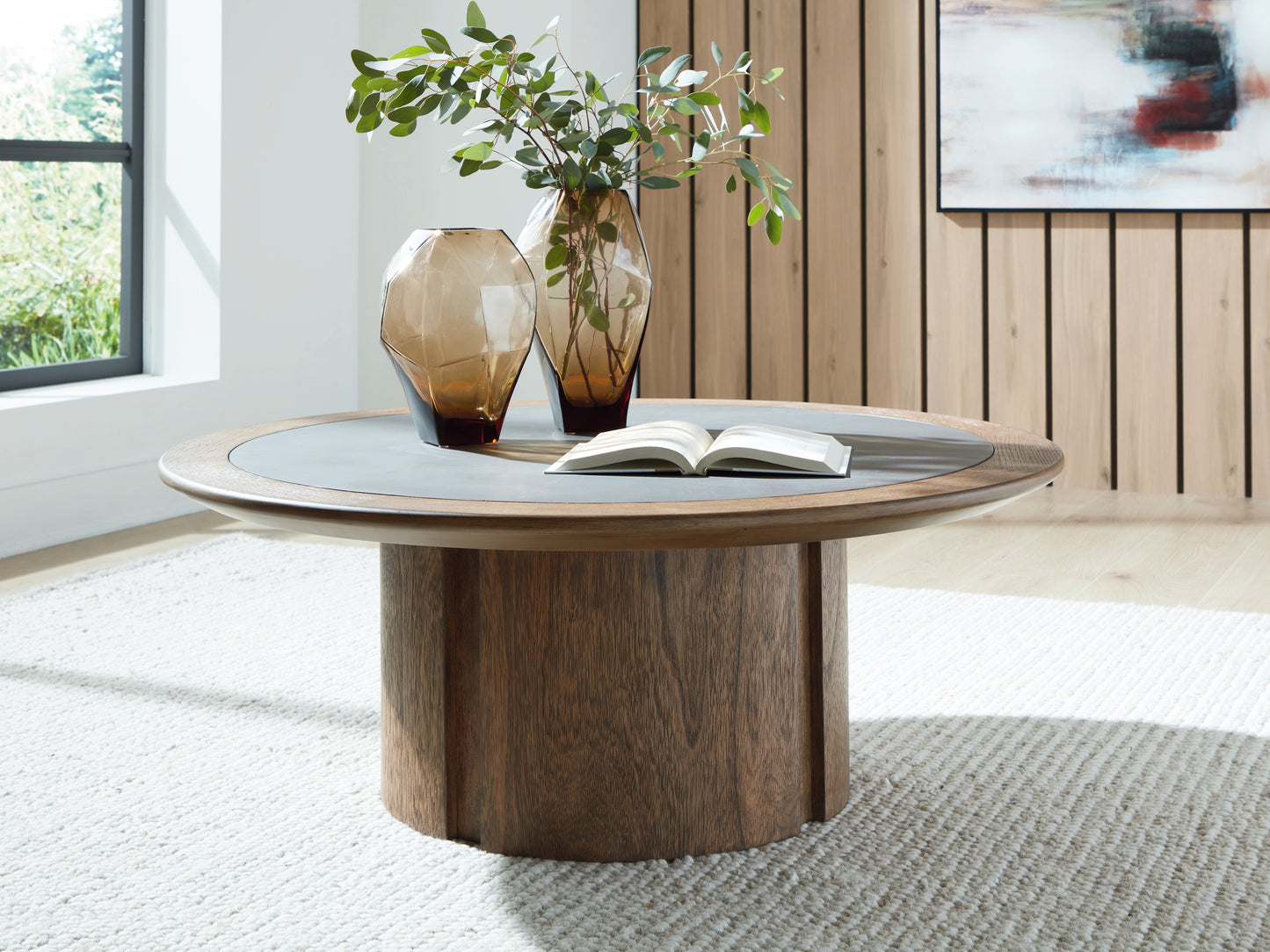 Pines Furniture Outlet - Ashley Furniture - Dontayne Coffee Table - Round Cocktail Table - T563-8