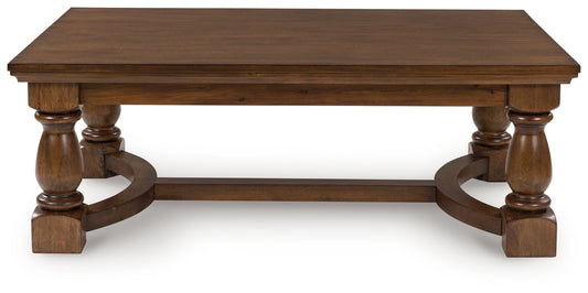 Pines Furniture Outlet - Ashley Furniture - Sturlayne Coffee Table - Rectangular Cocktail Table / Brown - T609-1