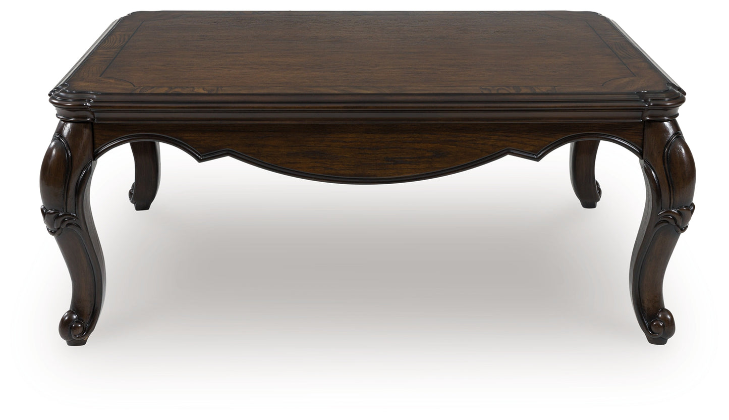 Pines Furniture Outlet - Ashley Furniture - Maylee Coffee Table - Rectangular Cocktail Table / Dark Brown - T617-1