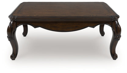 Pines Furniture Outlet - Ashley Furniture - Maylee Coffee Table - Rectangular Cocktail Table / Dark Brown - T617-1