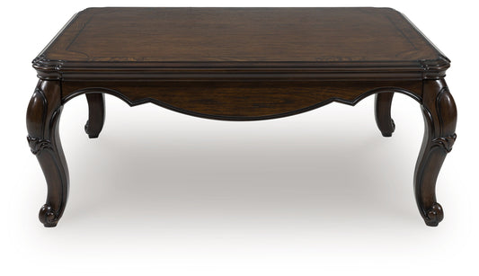 Pines Furniture Outlet - Ashley Furniture - Maylee Coffee Table - Rectangular Cocktail Table / Dark Brown - T617-1
