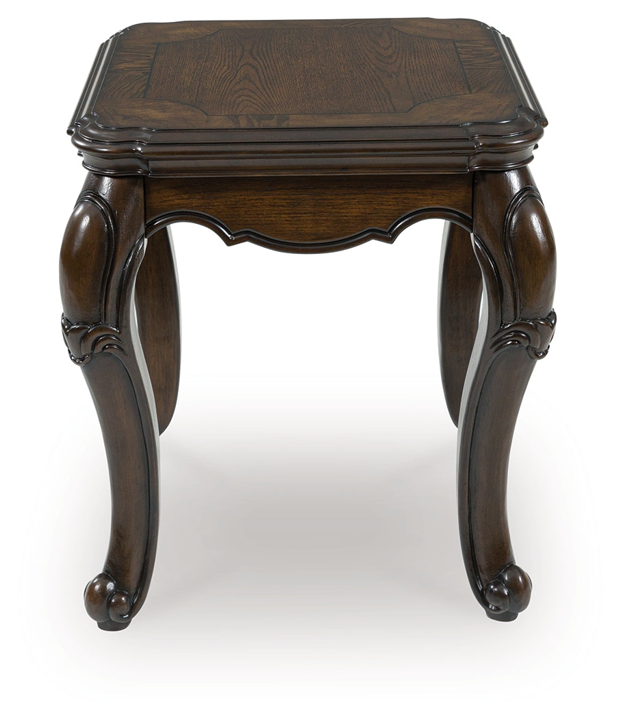 Pines Furniture Outlet - Ashley Furniture - Maylee End Table - Rectangular End Table / Dark Brown - T617-3