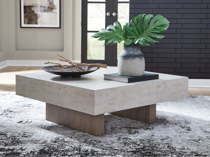 Pines Furniture Outlet - Ashley Furniture - Jorlaina Coffee Table - Square Cocktail Table / Light Grayish Brown - T622-8