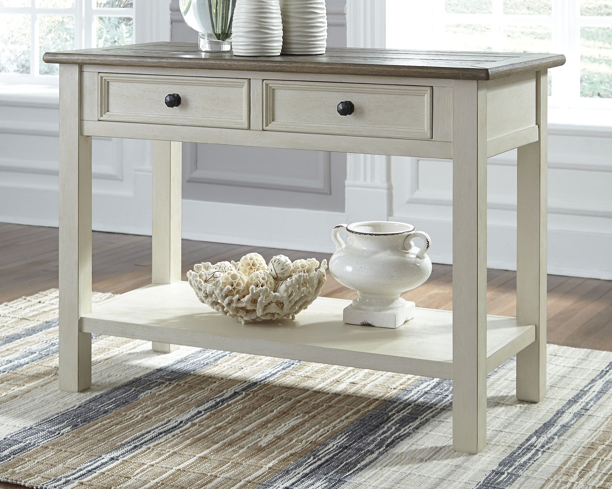 Pines Furniture Outlet - Ashley Furniture - Bolanburg Sofa/Console Table - Sofa Table / Two-tone - T637-4