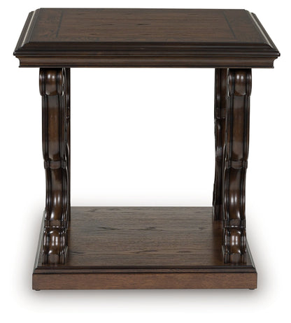 Pines Furniture Outlet - Ashley Furniture - Maylee End Table - Square End Table / Dark Brown - T647-2