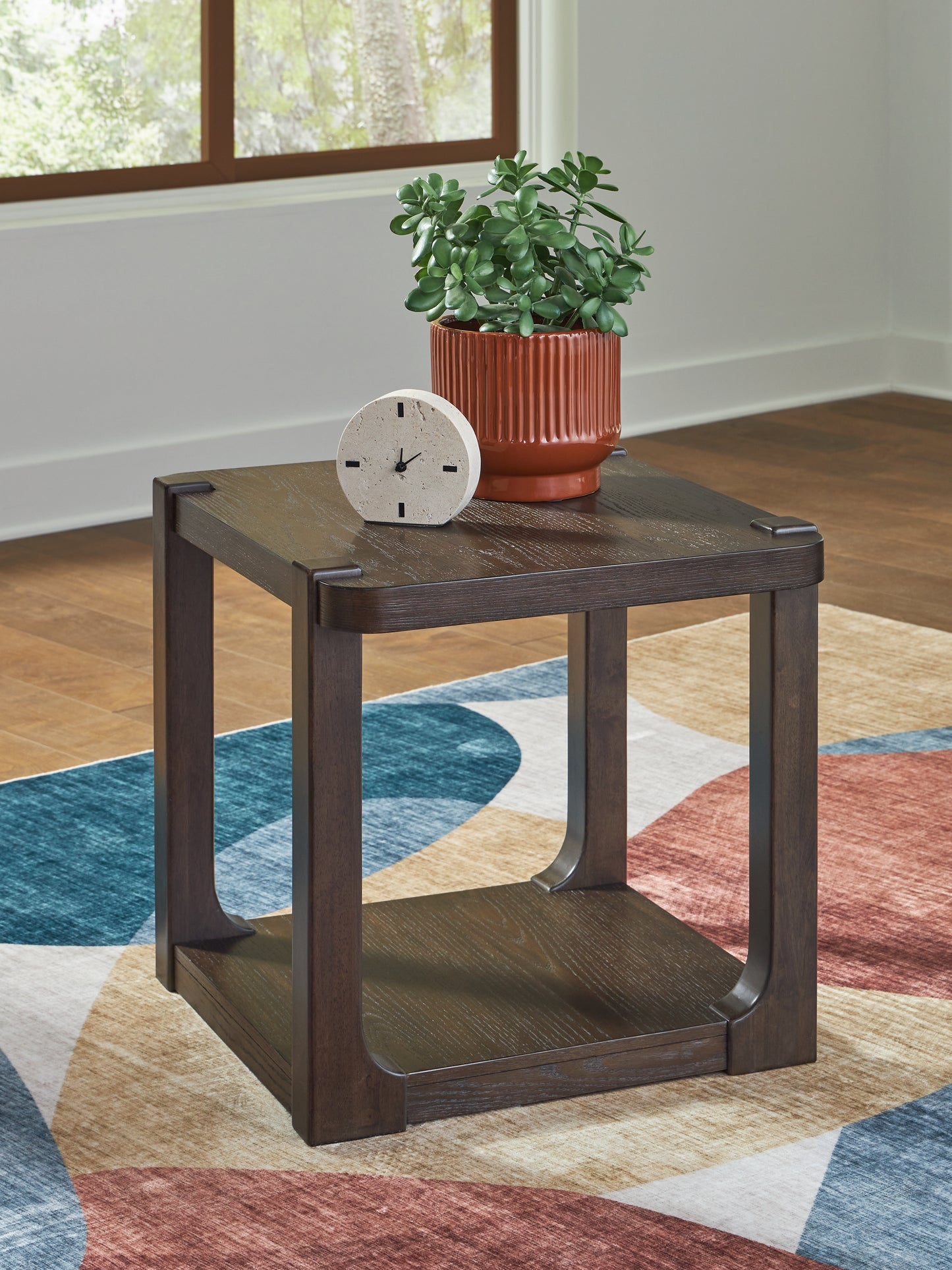 Pines Furniture Outlet - Ashley Furniture - Breckington End Table - Rectangular End Table / Dark Brown - T656-3