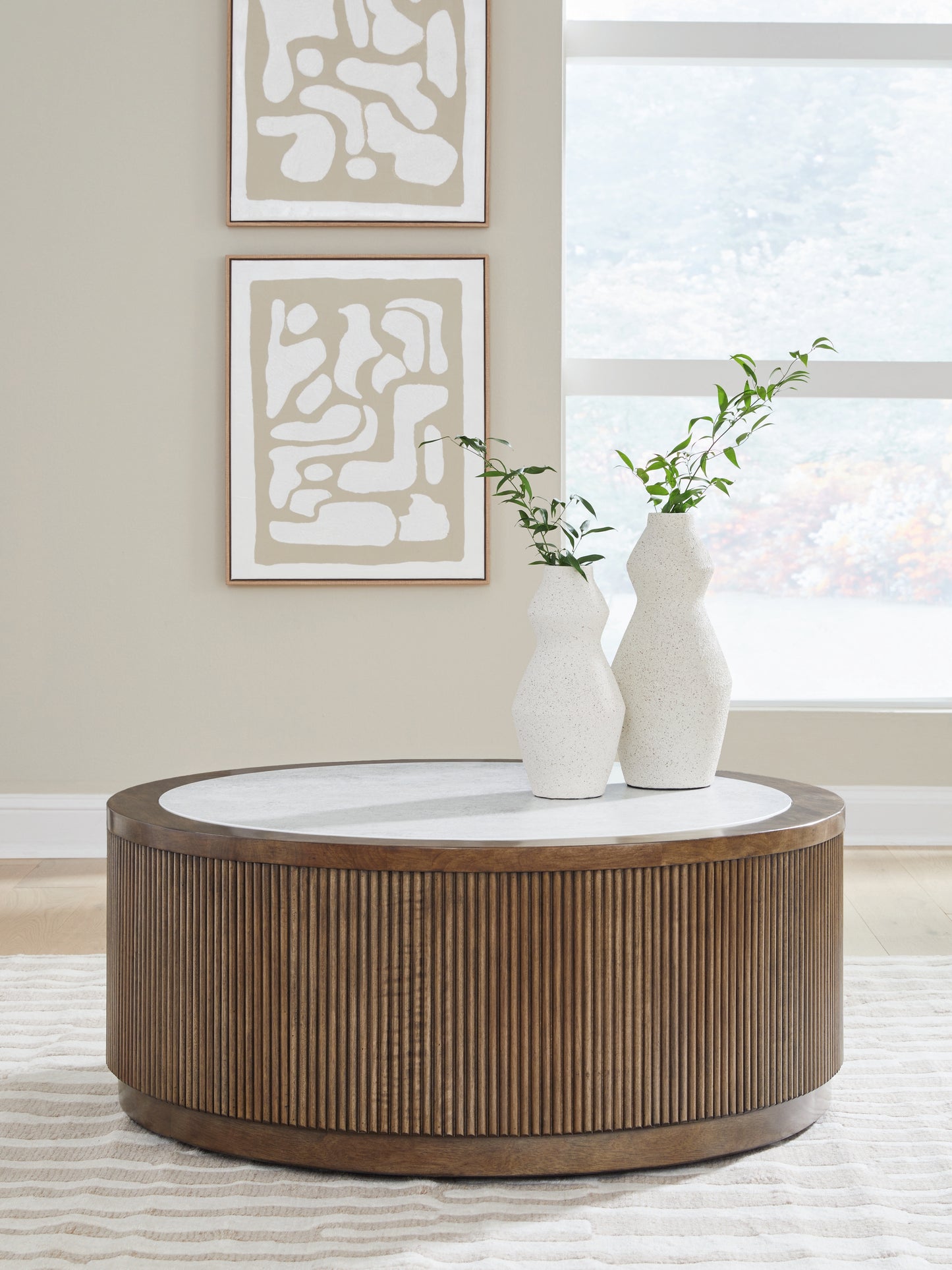 Pines Furniture Outlet - Ashley Furniture - Hadonna Coffee Table - Round Cocktail Table - T658-8