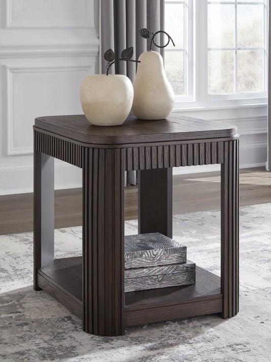 Pines Furniture Outlet - Ashley Furniture - Carlibrie End Table - Rectangular End Table / Warm Brown - T700-3