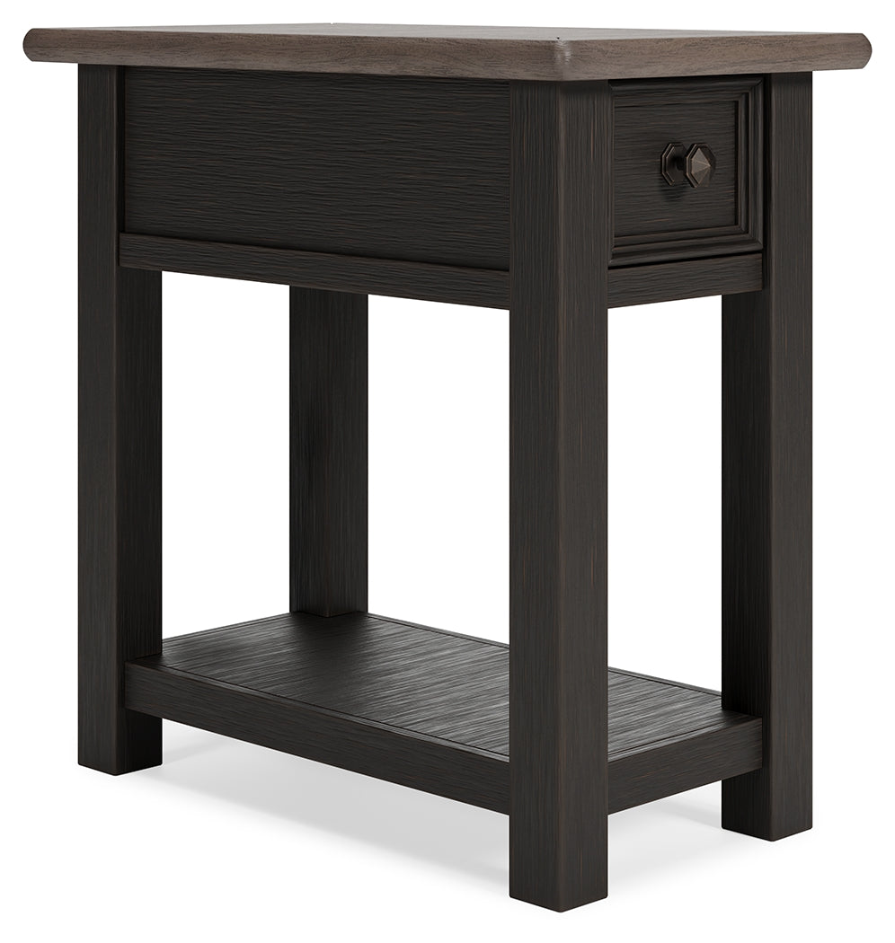 Pines Furniture Outlet - Ashley Furniture - Tyler Creek Chairside End Table - Chair Side End Table / Grayish Brown/Black - T736-107