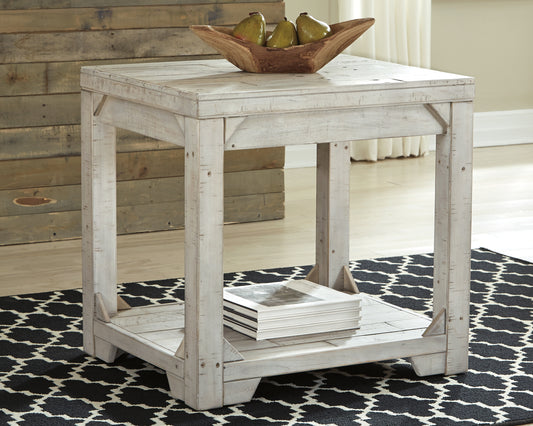Pines Furniture Outlet - Ashley Furniture - Fregine End Table - Rectangular End Table / Whitewash - T755-3