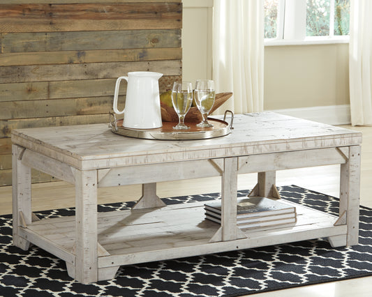 Pines Furniture Outlet - Ashley Furniture - Fregine Coffee Table with Lift Top - Lift Top Cocktail Table / Whitewash - T755-9
