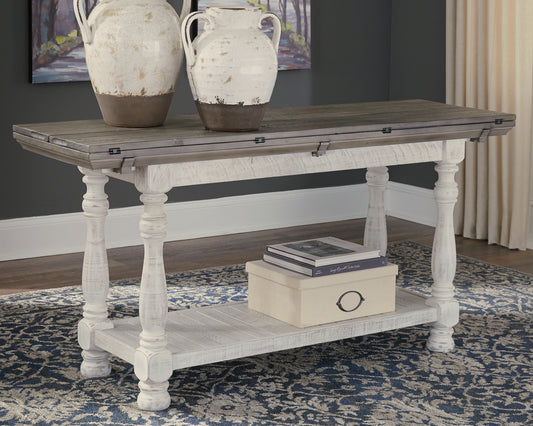 Pines Furniture Outlet - Ashley Furniture - Havalance Sofa/Console Table - Flip Top Sofa Table / Gray/White - T814-4