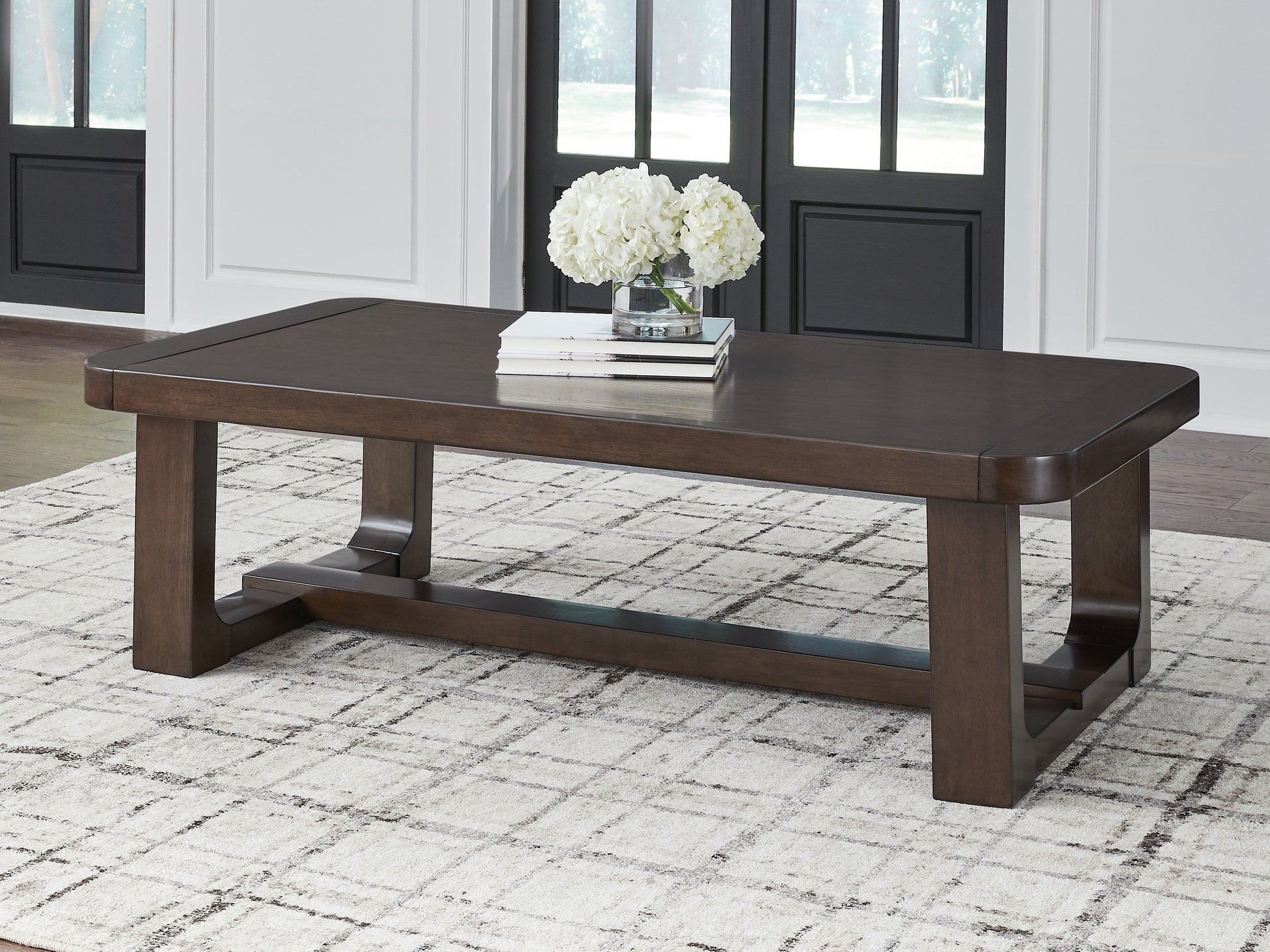 Pines Furniture Outlet - Ashley Furniture - Breckington Coffee Table - Rectangular Cocktail Table / Dark Brown - T856-1