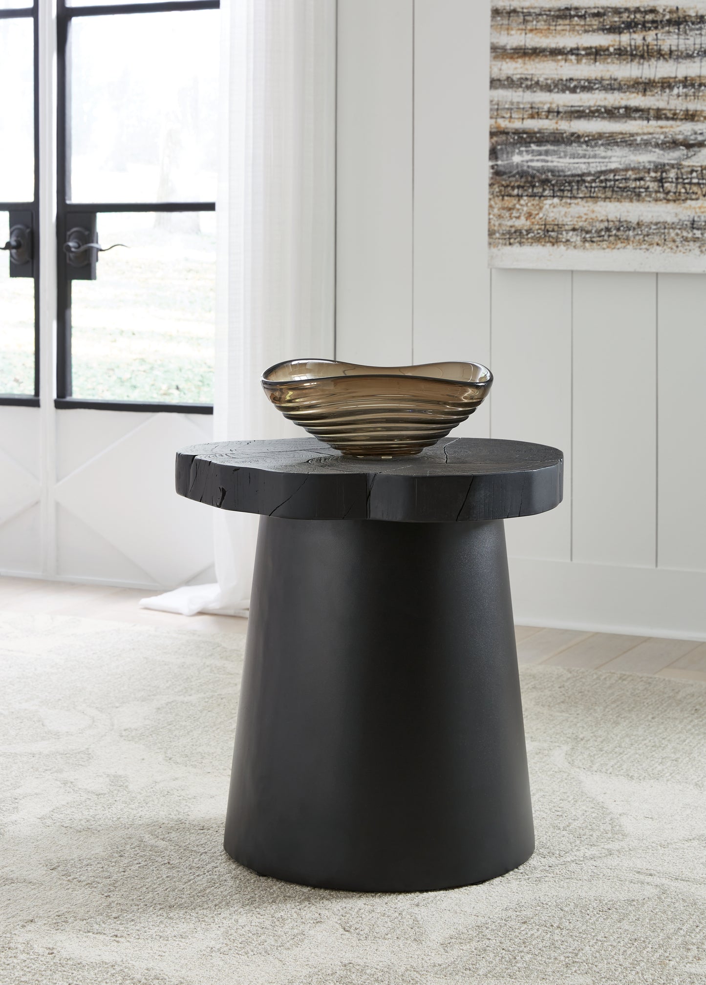 Pines Furniture Outlet - Ashley Furniture - Wimbell End Table - Round End Table / Black - T970-6