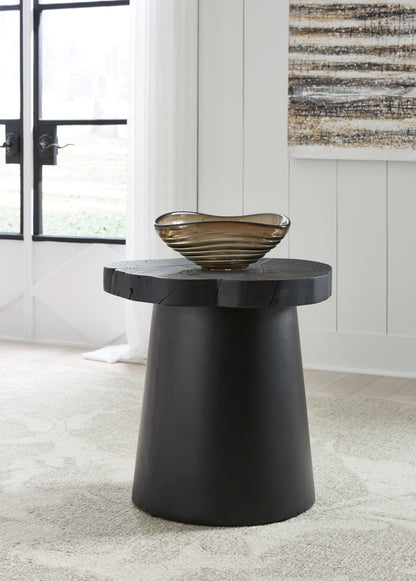 Pines Furniture Outlet - Ashley Furniture - Wimbell End Table - Round End Table / Black - T970-6