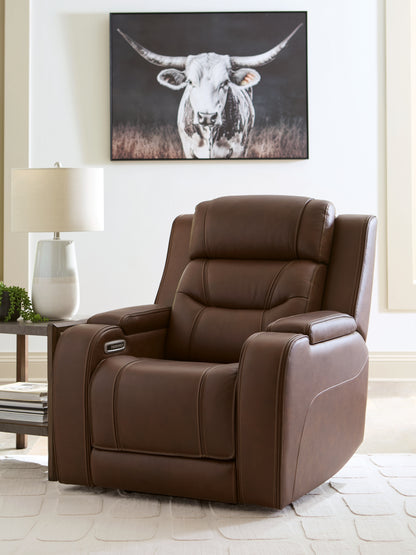 Pines Furniture Outlet - Ashley Furniture - Knightington Living Room - Power Recliner w/Audio Seating / Brown - PCU1160213A