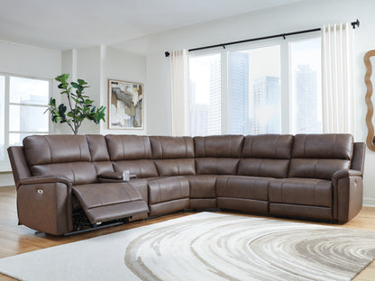 Pines Furniture Outlet - Ashley Furniture - Bleckley Sectional - 6-Piece Power Reclining Sectional / Espresso - PCU12001S5