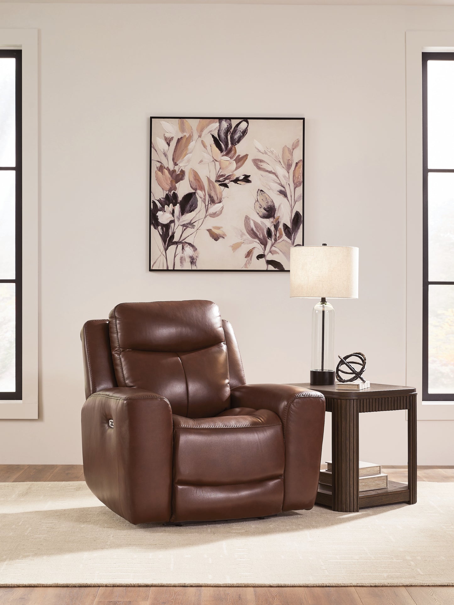 Pines Furniture Outlet - Ashley Furniture - Next Move Living Room - PWR Recliner/ADJ Headrest / Mahogany - PCU1210213