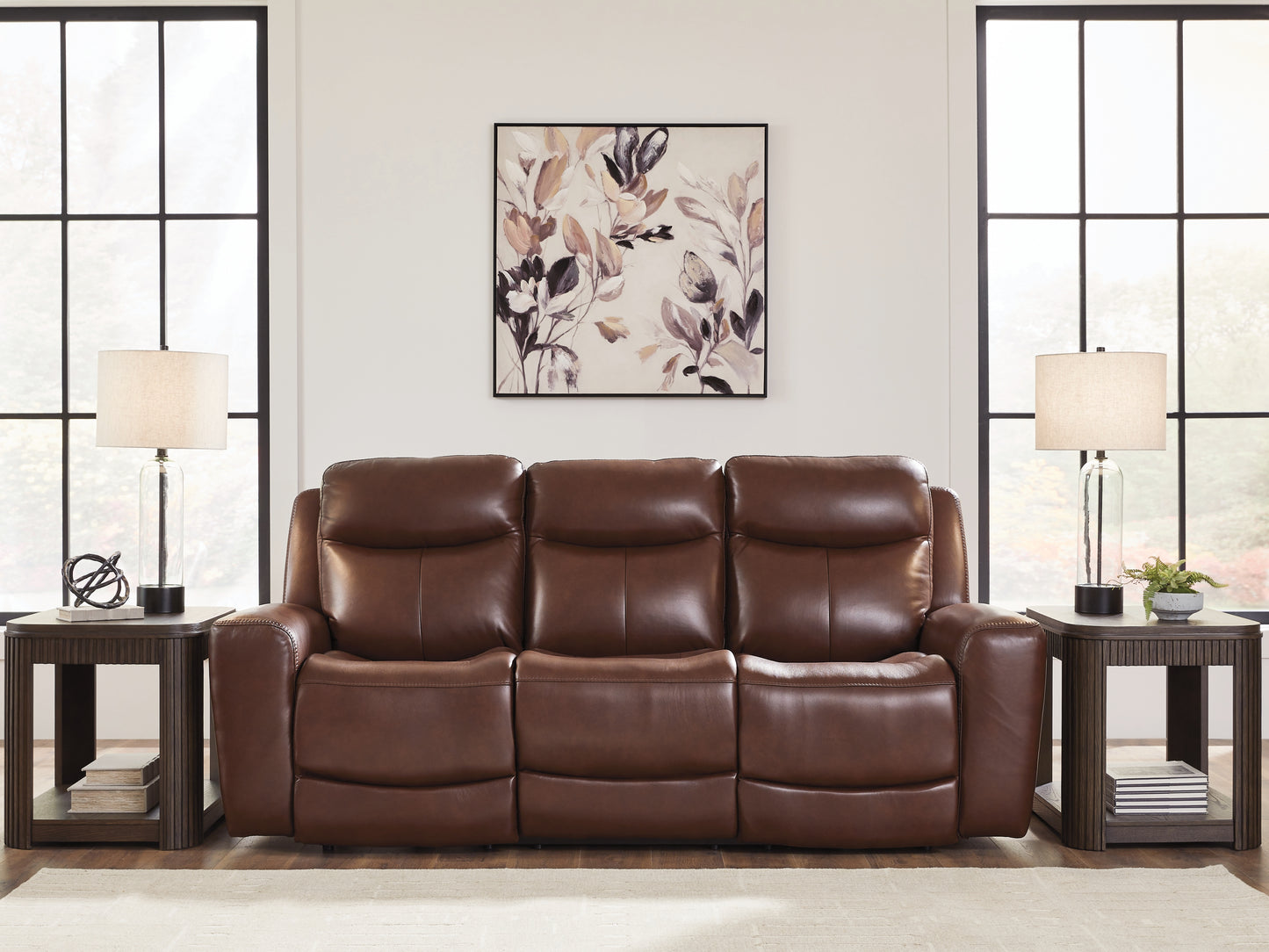 Pines Furniture Outlet - Ashley Furniture - Next Move Living Room - PWR REC Sofa with ADJ Headrest / Mahogany - PCU1210215