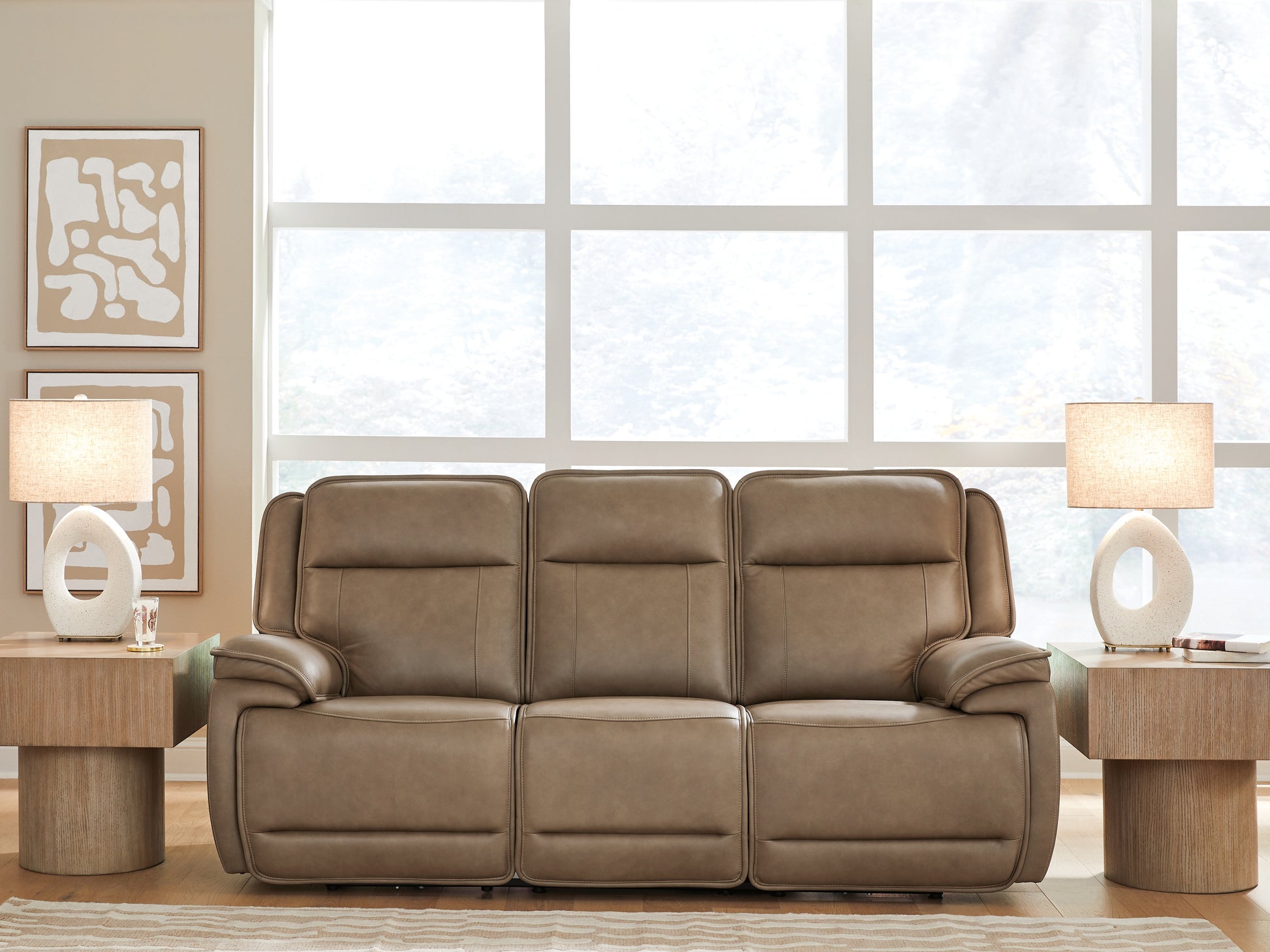 Pines Furniture Outlet - Ashley Furniture - Glencroft Living Room - PWR REC Sofa with ADJ Headrest - PCU1240015