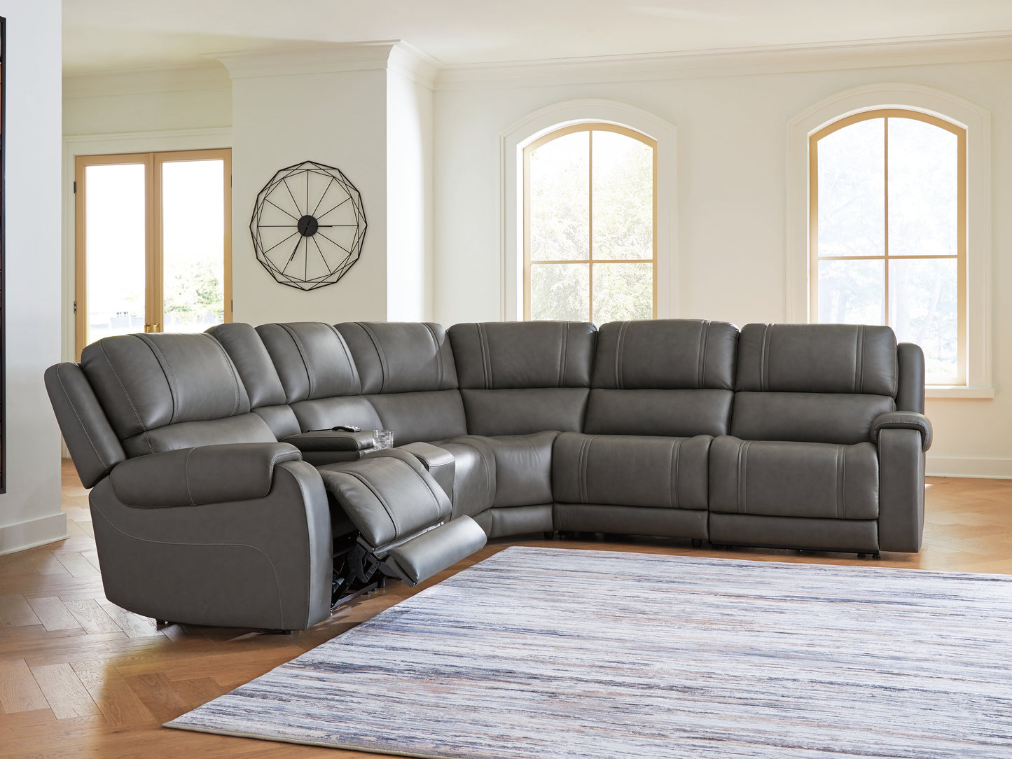 Pines Furniture Outlet - Ashley Furniture - 5Z - Pittson Sectional - 6-Piece Power Reclining Sectional - PCU12600S5
