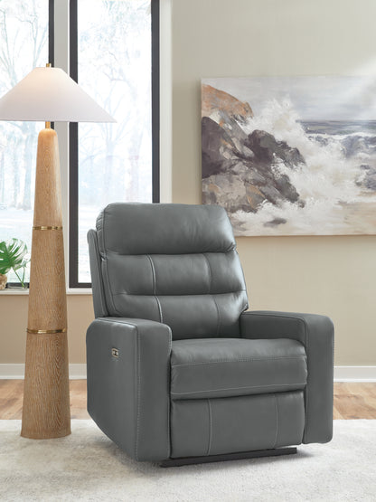 Pines Furniture Outlet - Ashley Furniture - Pennacle Pier Living Room - PWR Recliner/ADJ Headrest - PCU1350113