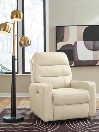 Pines Furniture Outlet - Ashley Furniture - Pennacle Pier Living Room - PWR Recliner/ADJ Headrest / Canvas - PCU1350213
