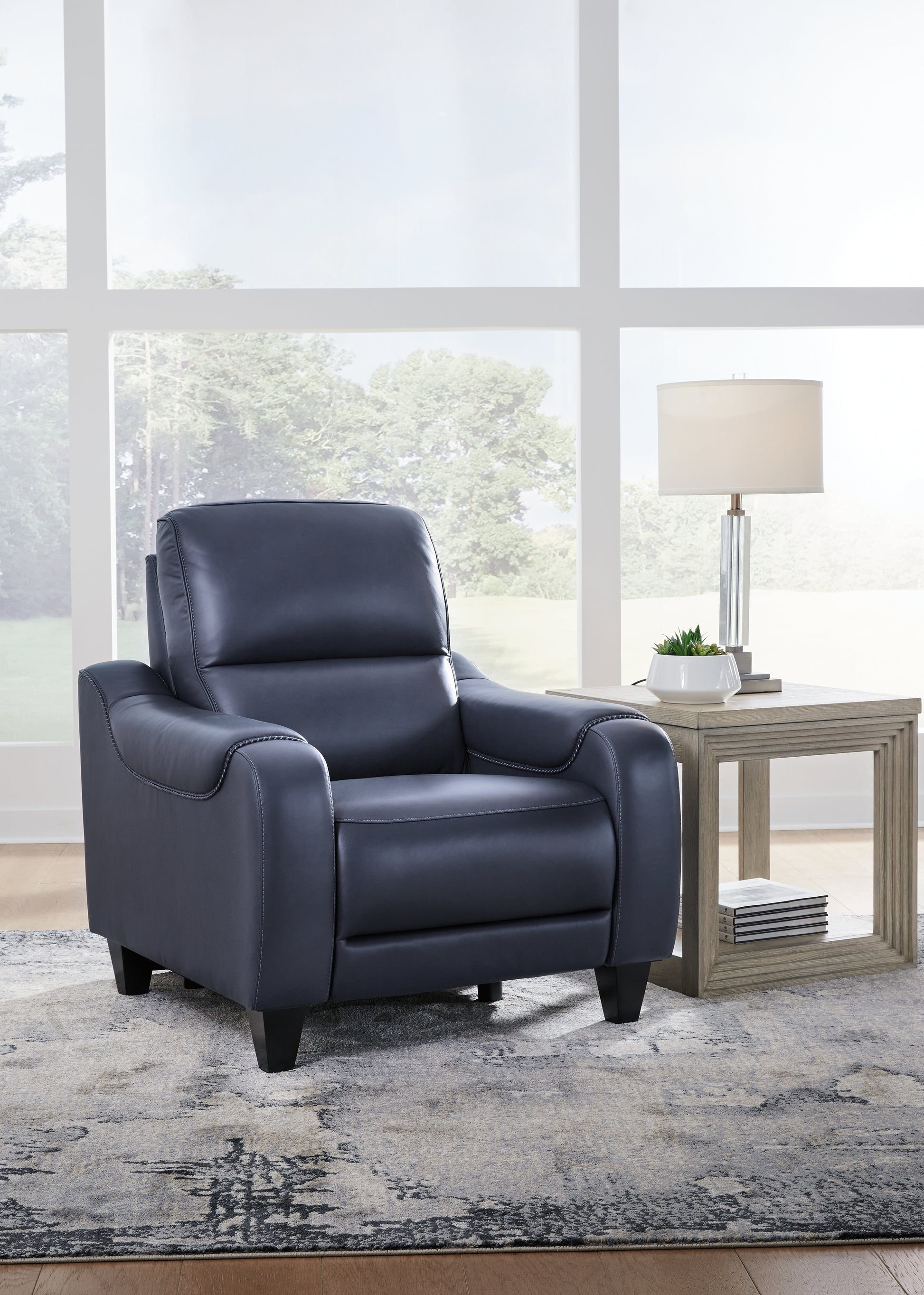 Pines Furniture Outlet - Ashley Furniture - Mercomatic Living Room - PWR Recliner/ADJ Headrest / Ocean - U7531113
