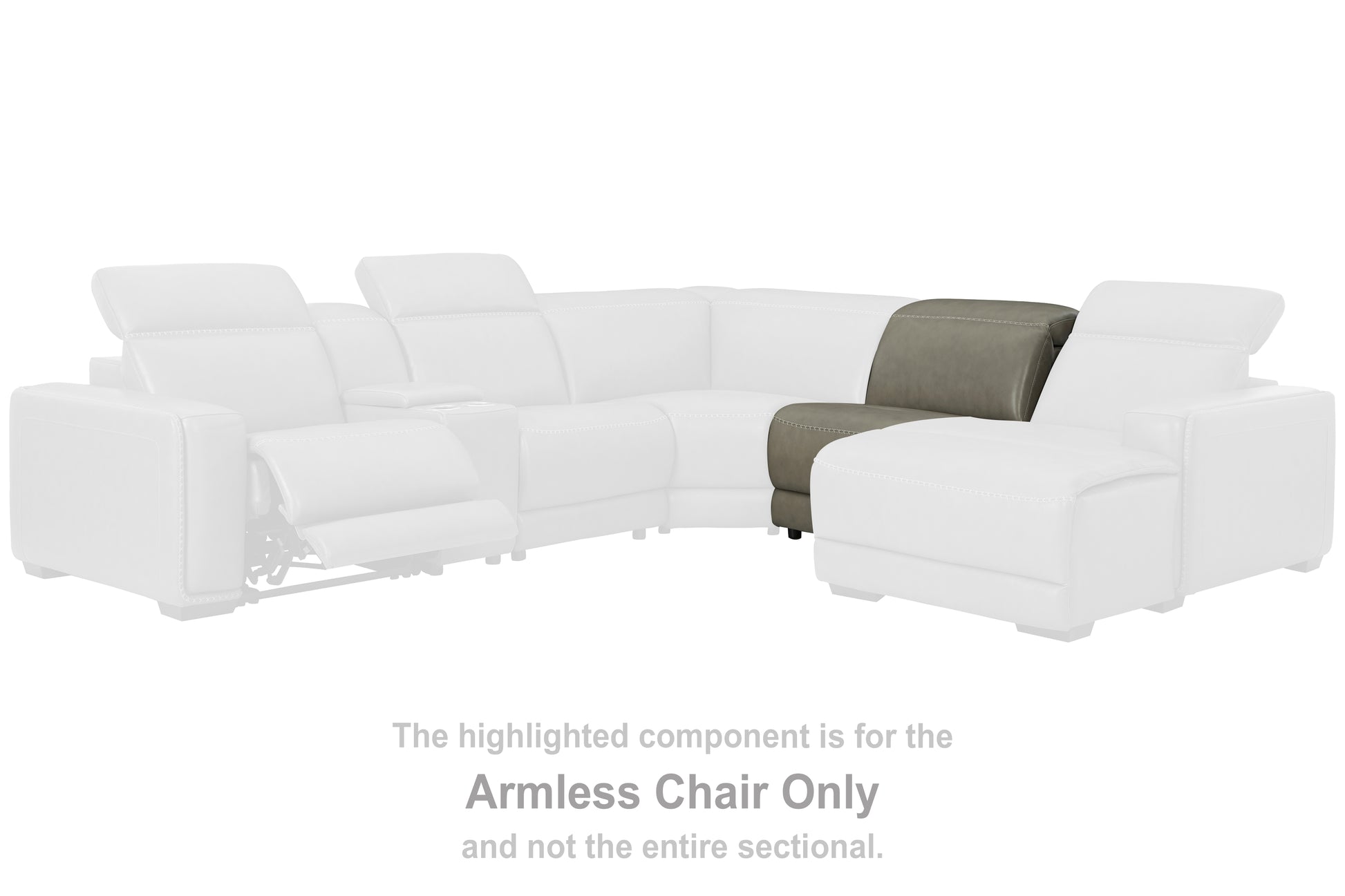 Pines Furniture Outlet - Ashley Furniture - Correze Sectional - Armless Chair / Gray - U9420246