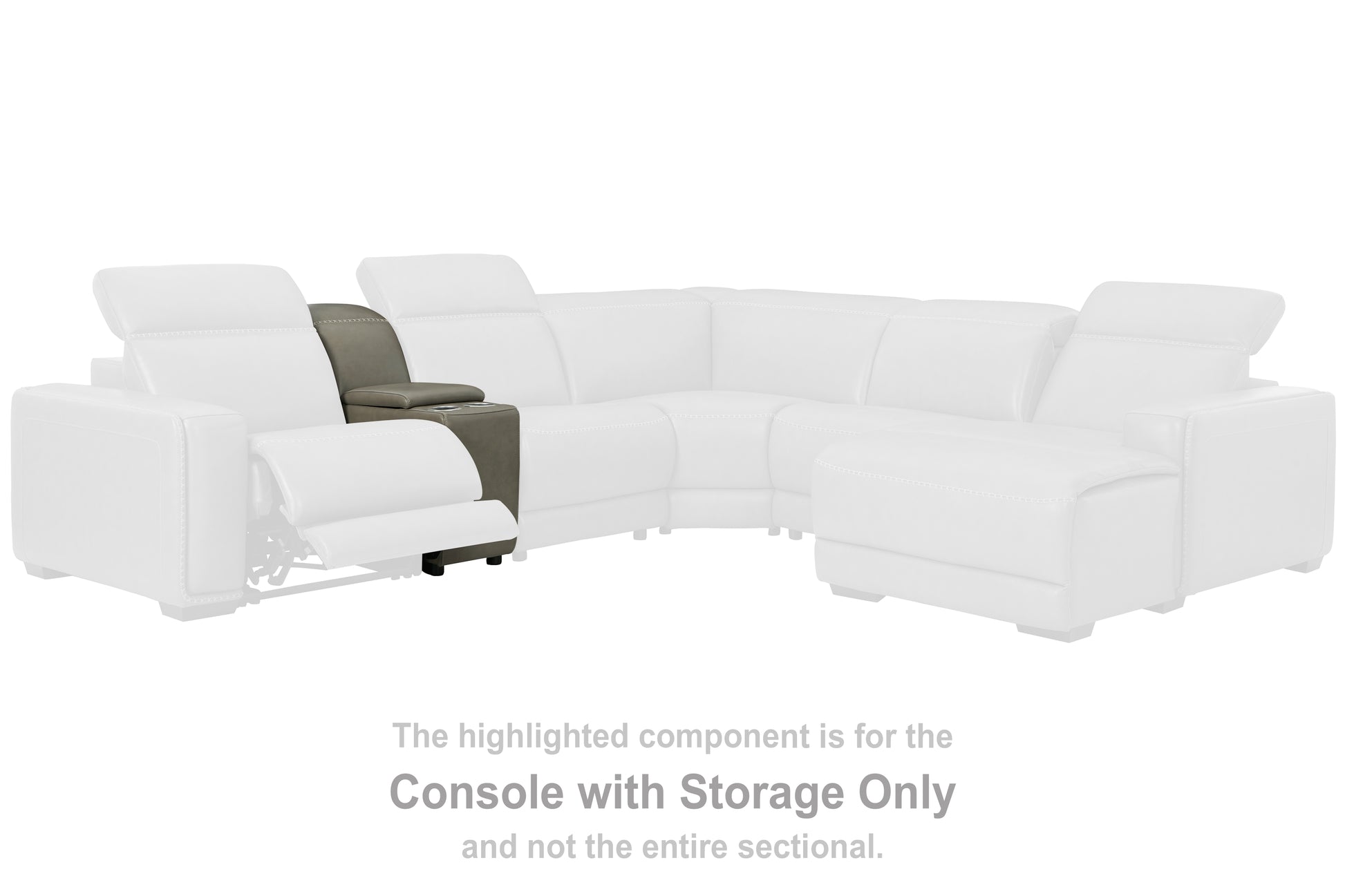 Pines Furniture Outlet - Ashley Furniture - Correze Sectional - Console with Storage / Gray - U9420257