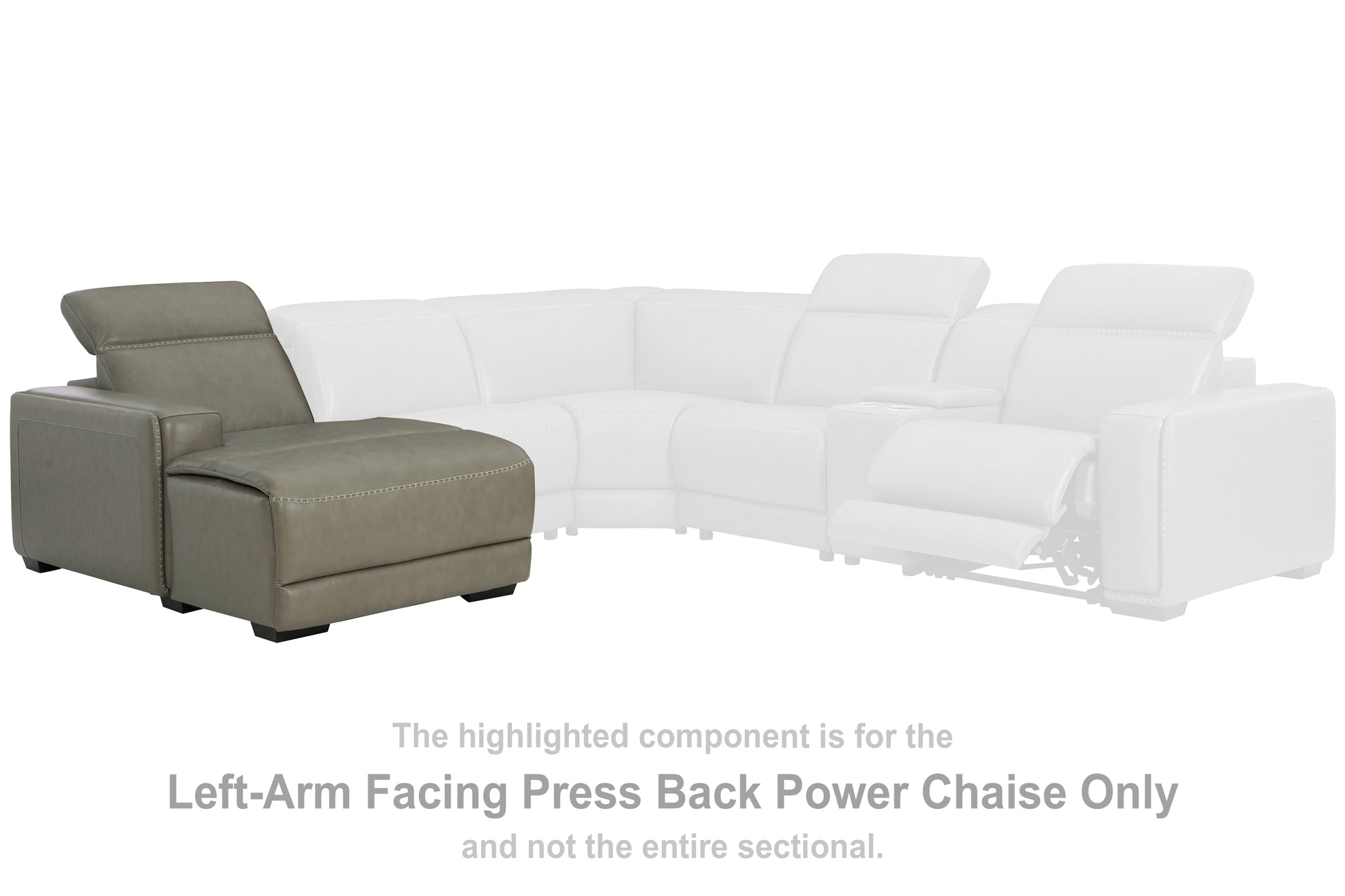 Pines Furniture Outlet - Ashley Furniture - Correze Sectional - LAF PWR Reclining Back Chaise / Gray - U9420279