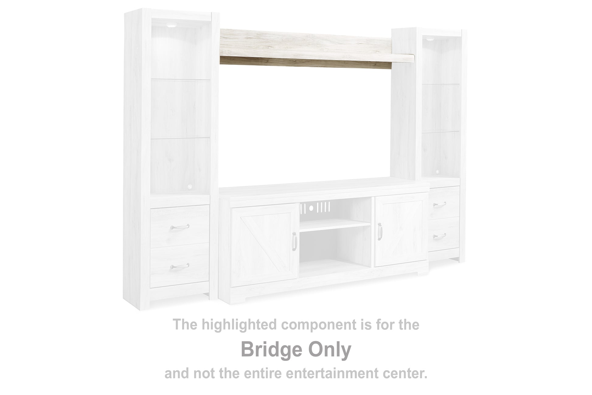 Pines Furniture Outlet - Ashley Furniture - Bellaby Entertainment Center - Bridge / Whitewash - W331-27
