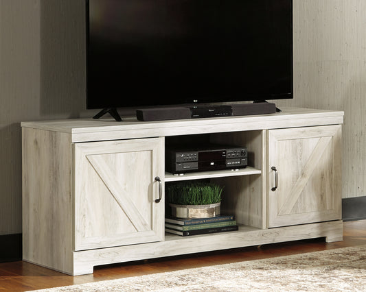 Pines Furniture Outlet - Ashley Furniture - Bellaby TV Stand - 63" / Whitewash - W331-68