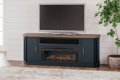 Pines Furniture Outlet - Ashley Furniture - Landocken 83" TV Stand with Electric Fireplace - 83" TV Stand with Electric Fireplace / Two-tone - W402W1