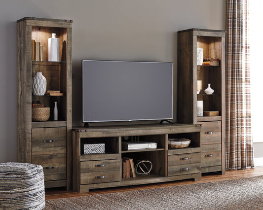 Pines Furniture Outlet - Ashley Furniture - Trinell 3-Piece Entertainment Center - 3-Piece Entertainment Center / Brown - W446W18